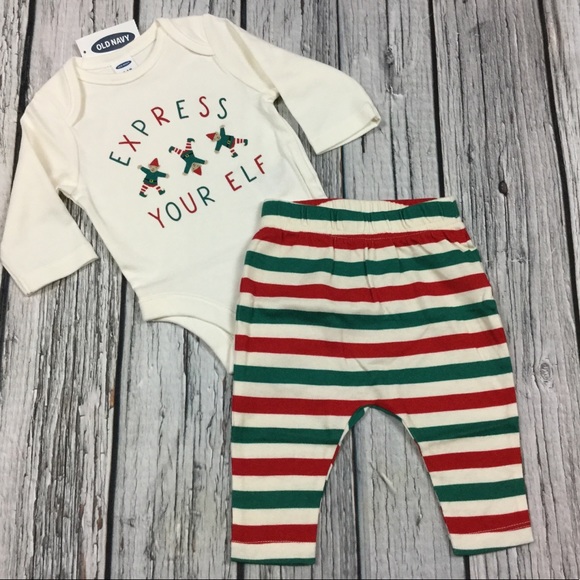 Old Navy 0 3 Month Christmas Elf Layette Outfit - Picture 1 of 3